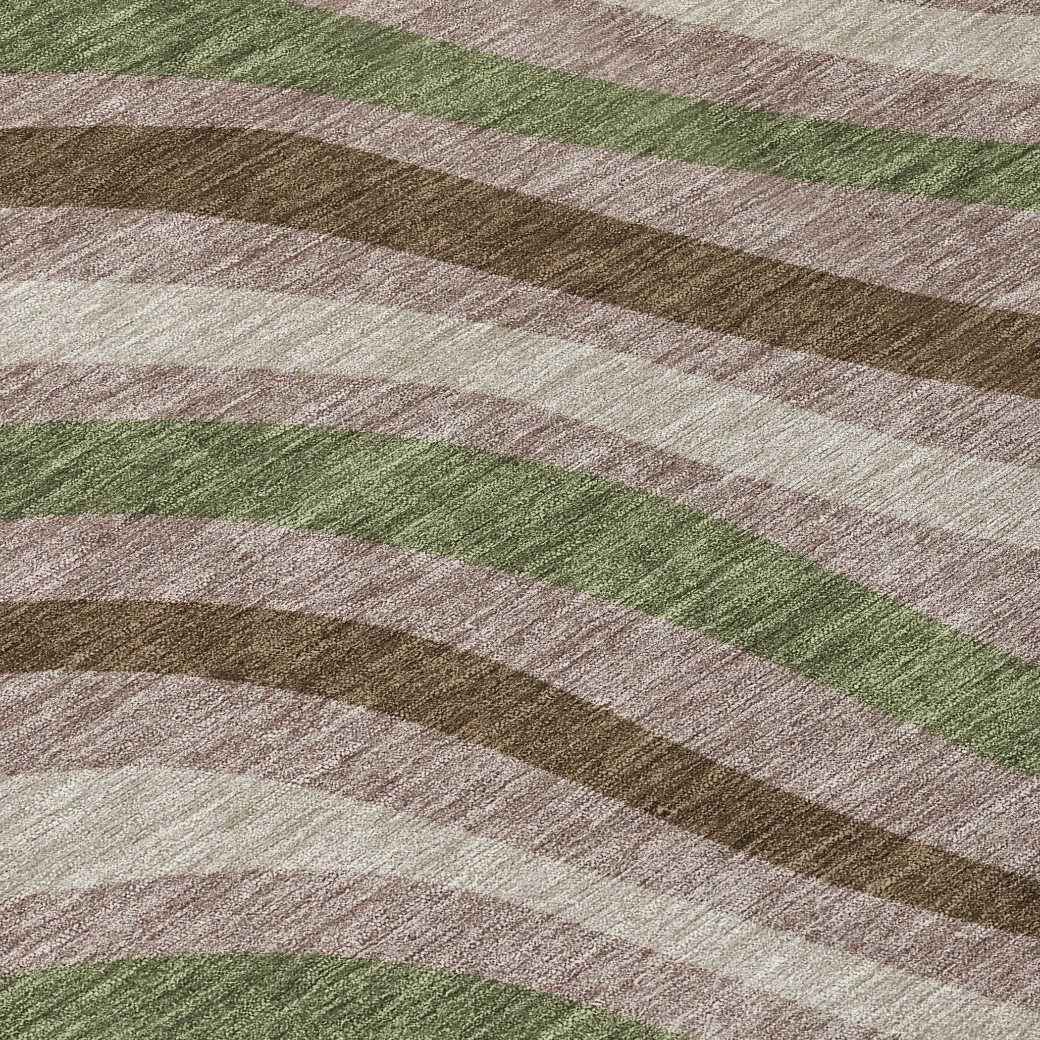 5' X 8' Chocolate And Brown Striped Washable Indoor Outdoor Area Rug Homeroots Outdoor