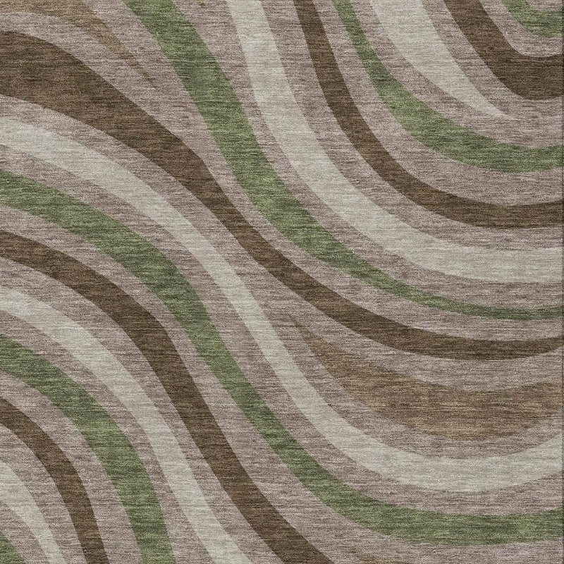 5' X 8' Chocolate And Brown Striped Washable Indoor Outdoor Area Rug Homeroots Outdoor