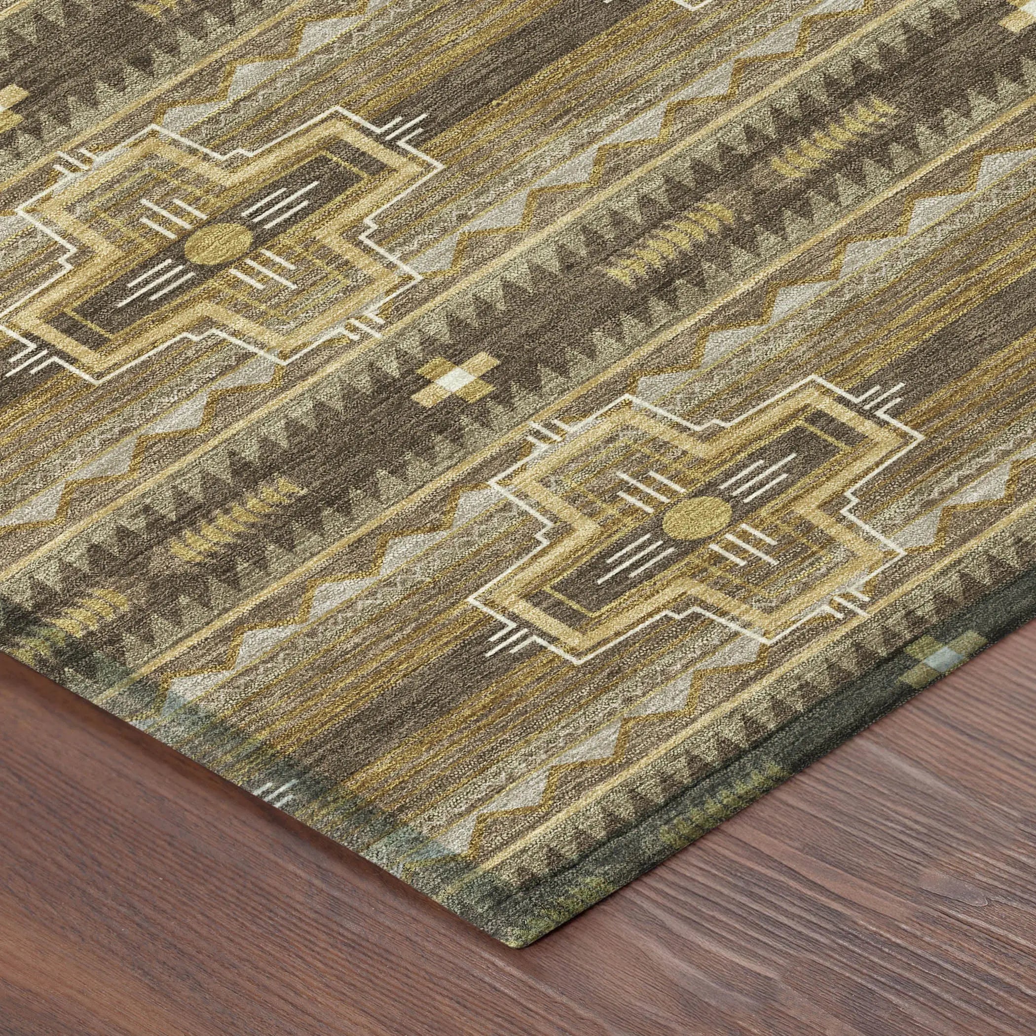 5' X 8' Chocolate And Brown Tribal Washable Indoor Outdoor Area Rug Homeroots Outdoor