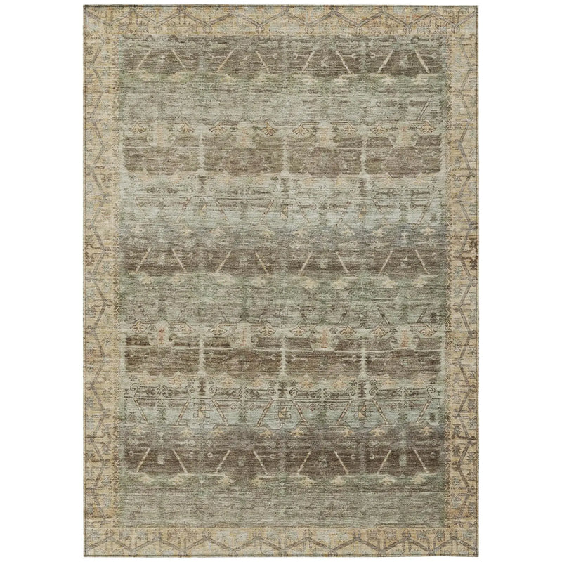 5' X 8' Chocolate And Brown Tribal Washable Indoor Outdoor Area Rug Homeroots Outdoor