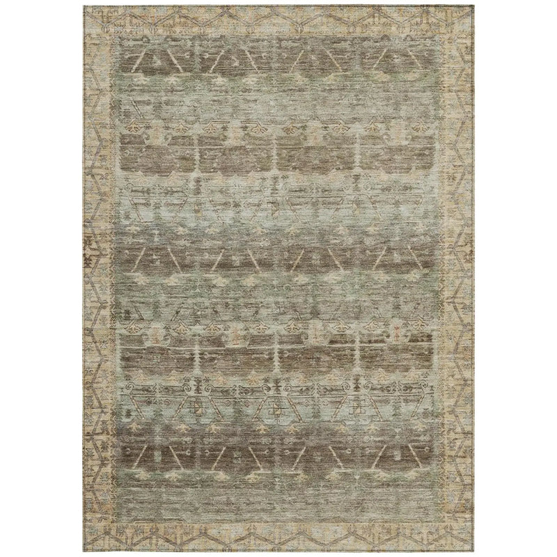 5' X 8' Chocolate And Brown Tribal Washable Indoor Outdoor Area Rug Homeroots Outdoor