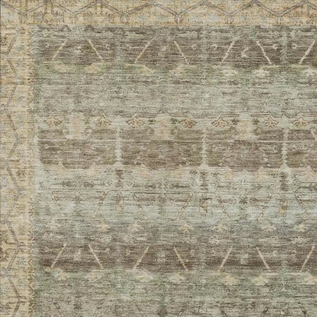5' X 8' Chocolate And Brown Tribal Washable Indoor Outdoor Area Rug Homeroots Outdoor
