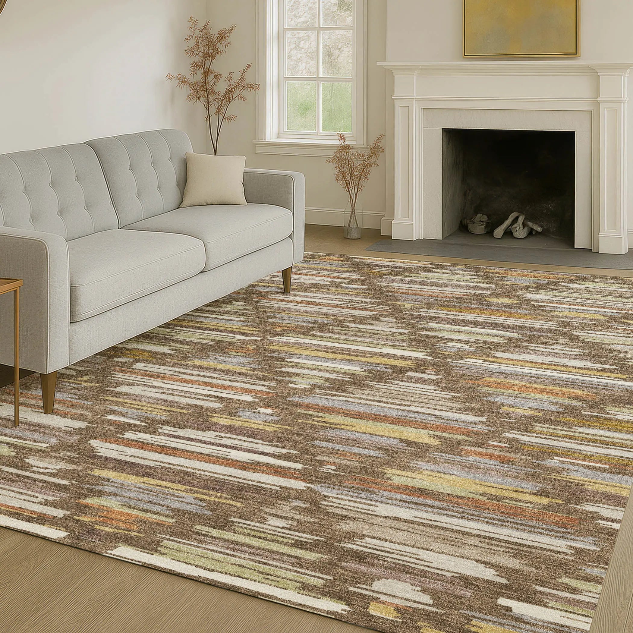 5' X 8' Chocolate And Gray Southwestern Washable Indoor Outdoor Area Rug Homeroots Outdoor
