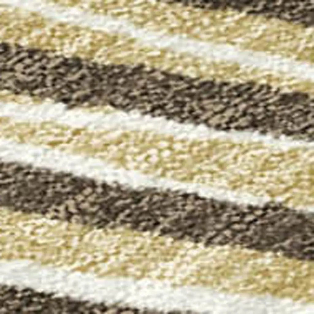 5' X 8' Chocolate And Ivory Geometric Washable Indoor Outdoor Area Rug Homeroots Outdoor