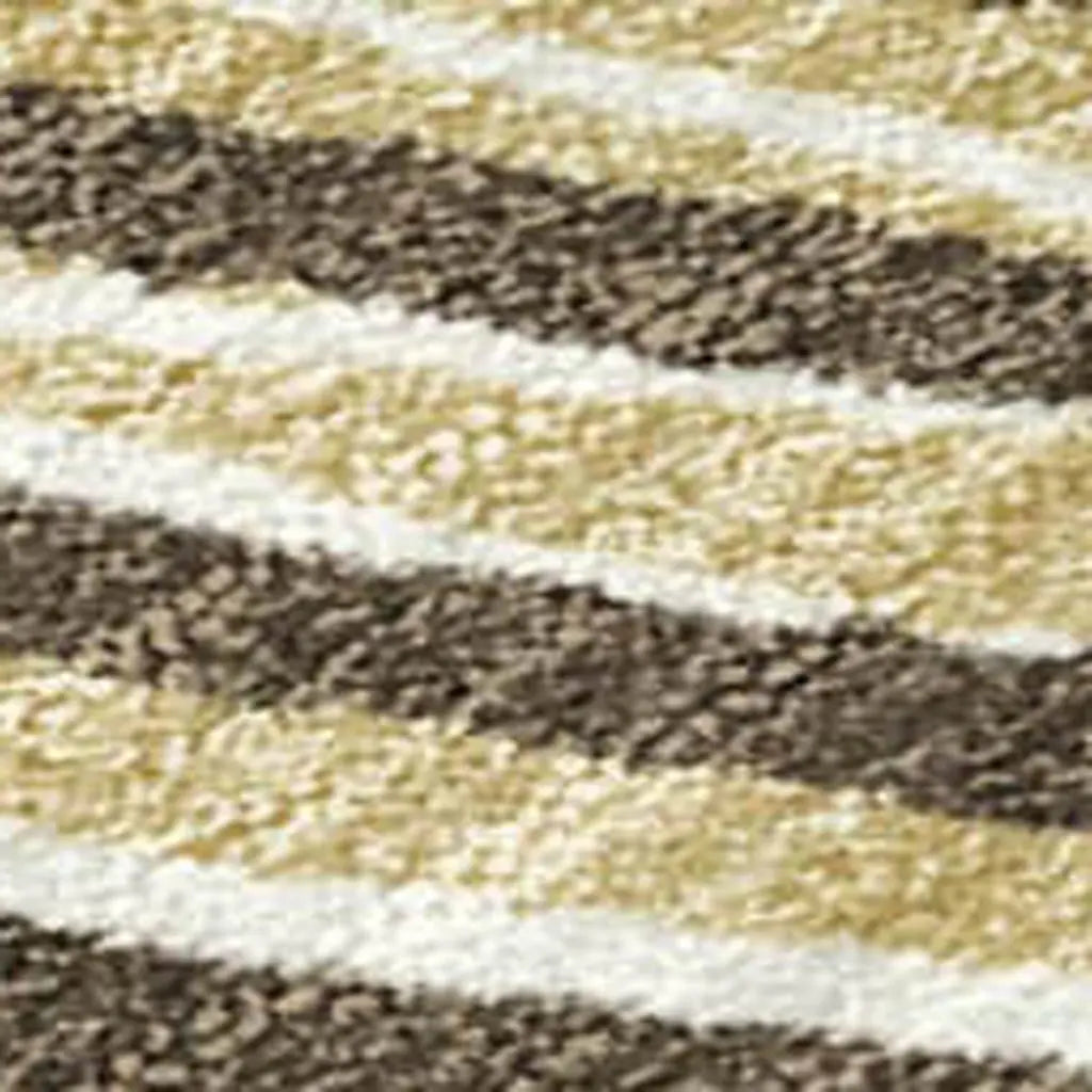 5' X 8' Chocolate And Ivory Geometric Washable Indoor Outdoor Area Rug Homeroots Outdoor