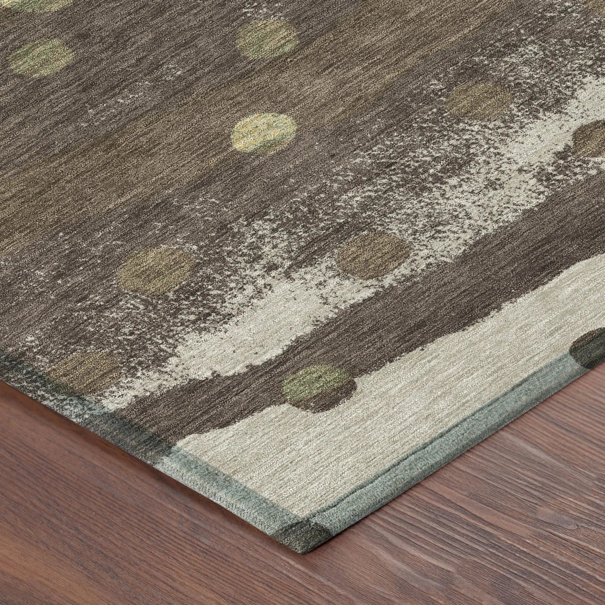 5' X 8' Chocolate And Navy Blue Striped Washable Indoor Outdoor Area Rug Homeroots Outdoor