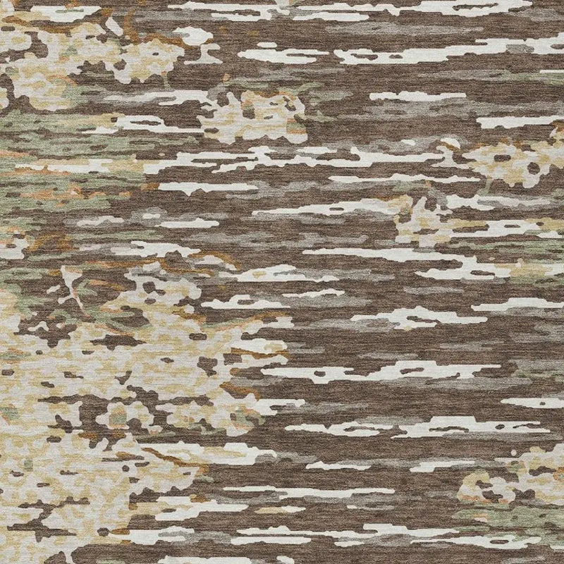 5' X 8' Coffee And Brown Abstract Washable Indoor Outdoor Area Rug Homeroots Outdoor