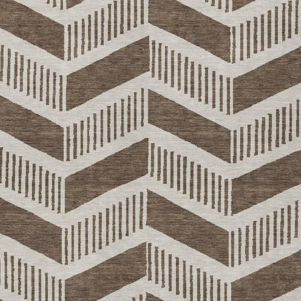 5' X 8' Coffee And Brown Geometric Washable Indoor Outdoor Area Rug Homeroots Outdoor