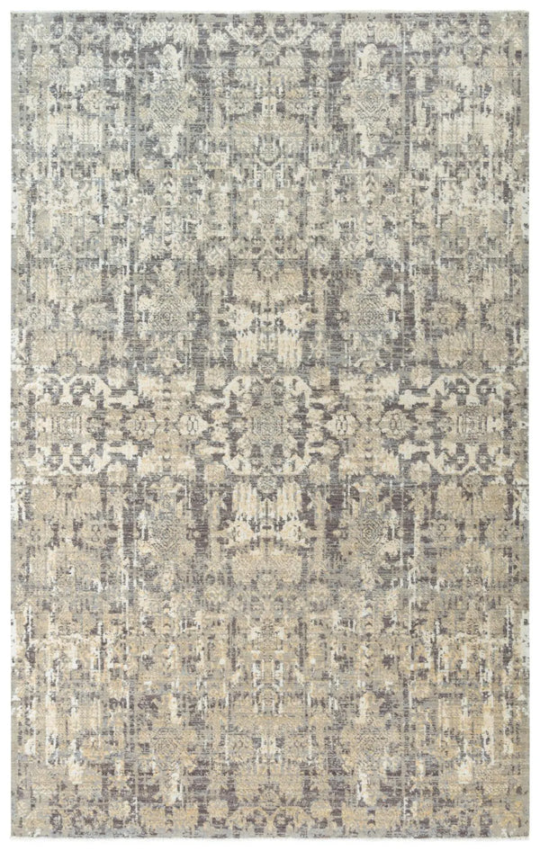 5' X 8' Copper And Beige New Zealand Lambs Wool Damask Hand Carved Handmade Area Rug Homeroots Home Decor