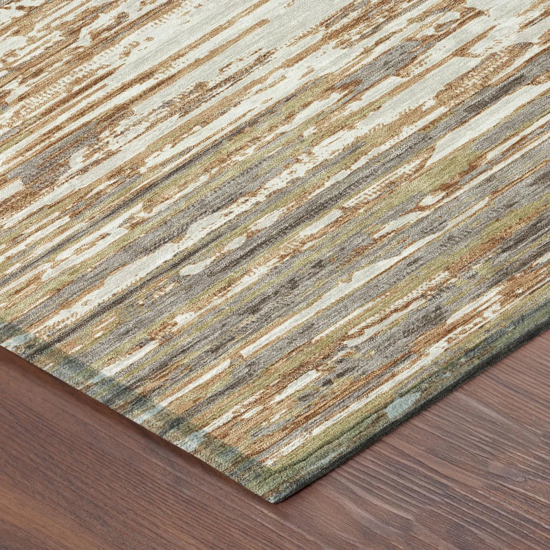 5' X 8' Copper And Orange Abstract Washable Indoor Outdoor Area Rug Homeroots Outdoor