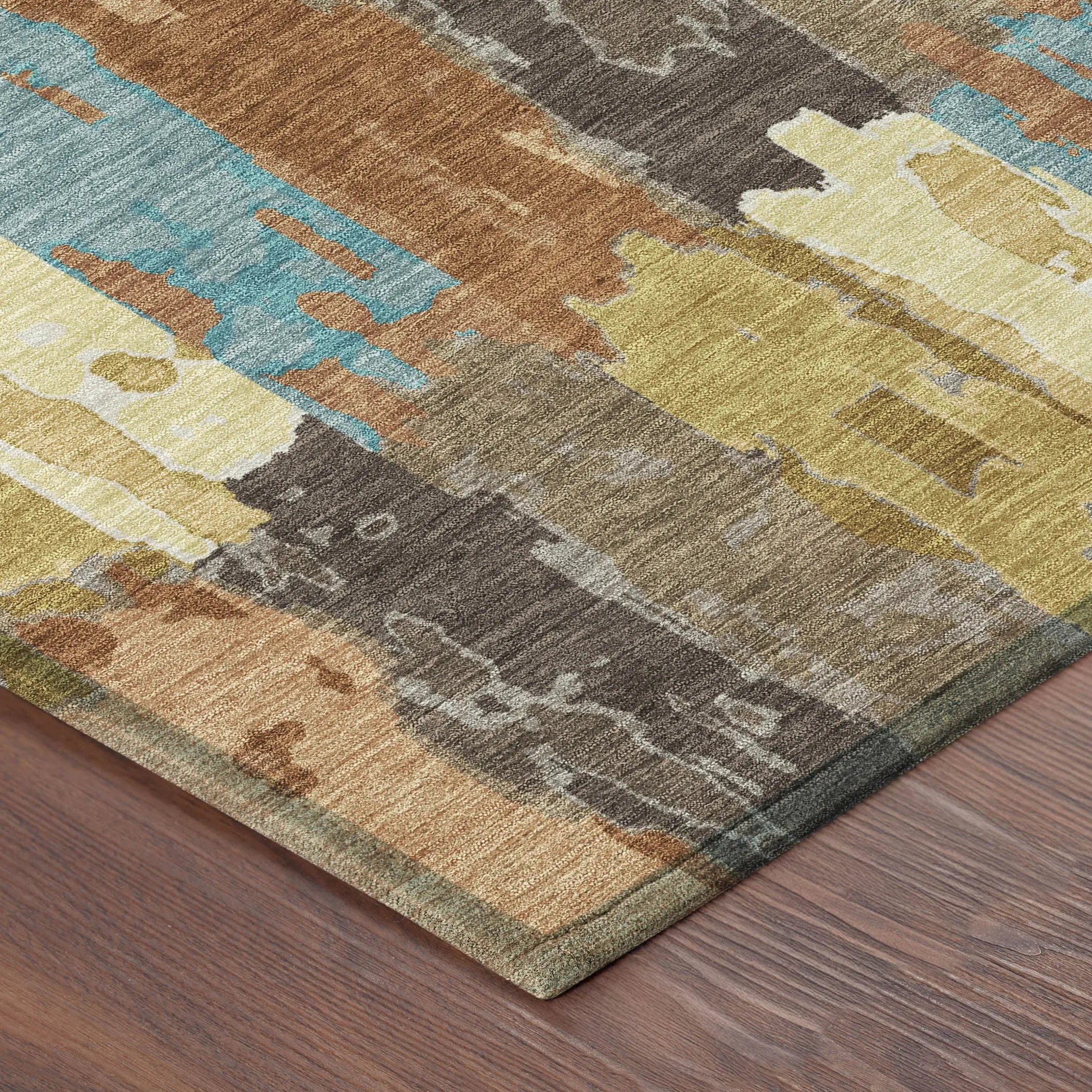 5' X 8' Copper And Orange Abstract Washable Indoor Outdoor Area Rug Homeroots Outdoor