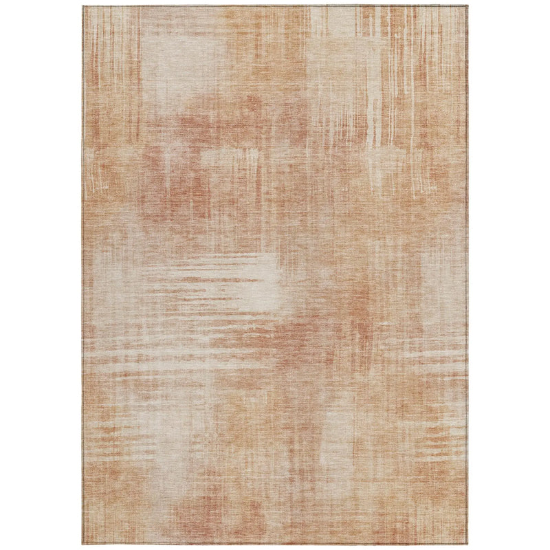5' X 8' Copper And Orange Abstract Washable Indoor Outdoor Area Rug Homeroots Outdoor