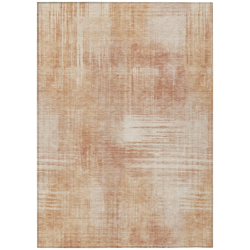 5' X 8' Copper And Orange Abstract Washable Indoor Outdoor Area Rug Homeroots Outdoor