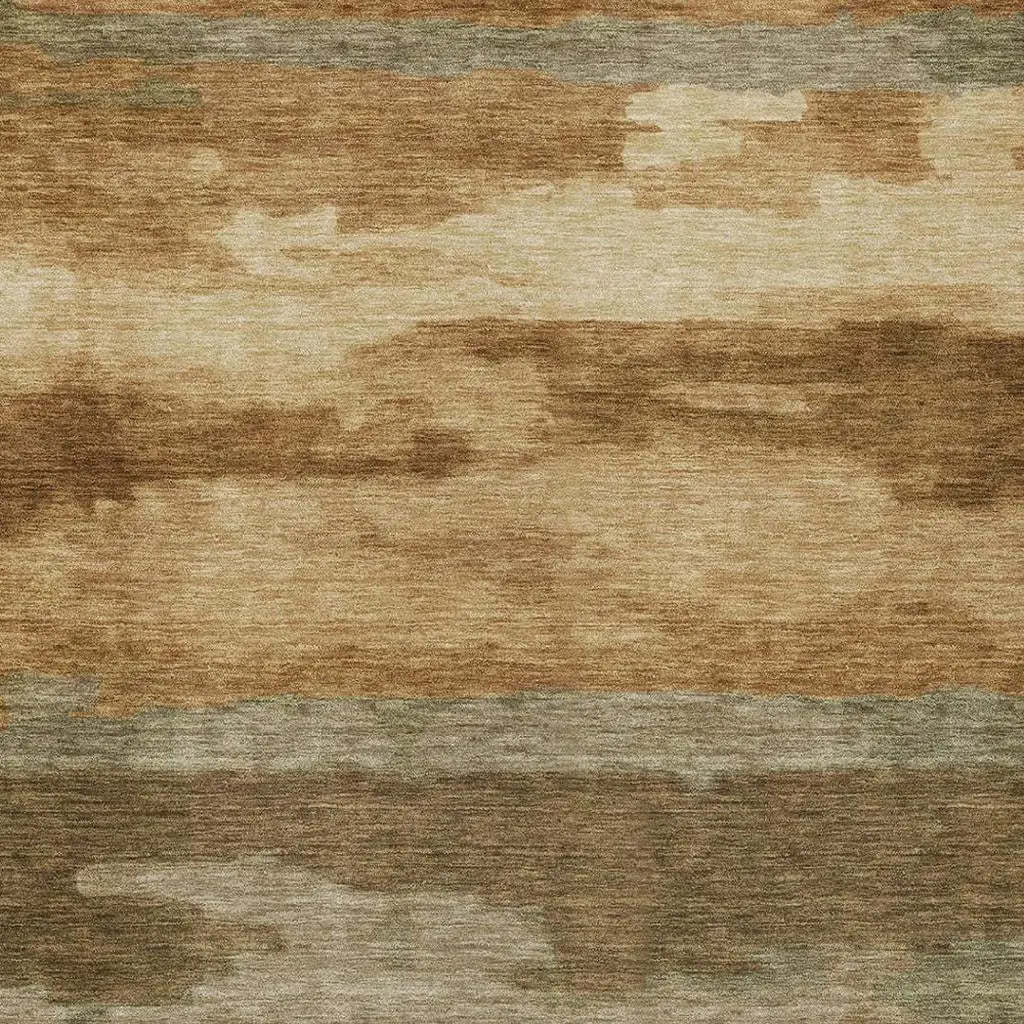 5' X 8' Copper And Orange Abstract Washable Indoor Outdoor Area Rug Homeroots Outdoor