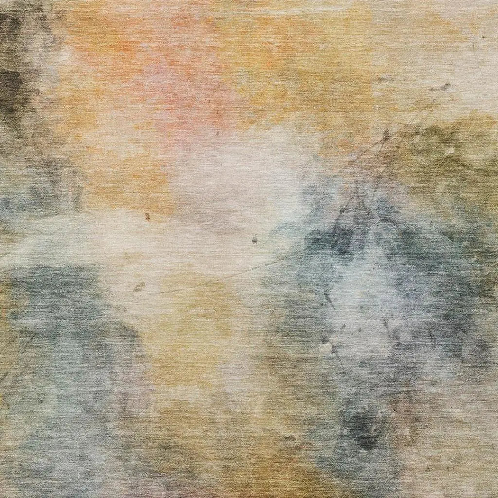 5' X 8' Copper And Orange Abstract Washable Indoor Outdoor Area Rug Homeroots Outdoor