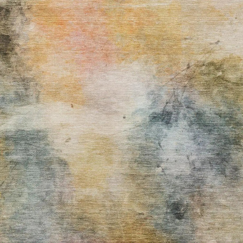 5' X 8' Copper And Orange Abstract Washable Indoor Outdoor Area Rug Homeroots Outdoor
