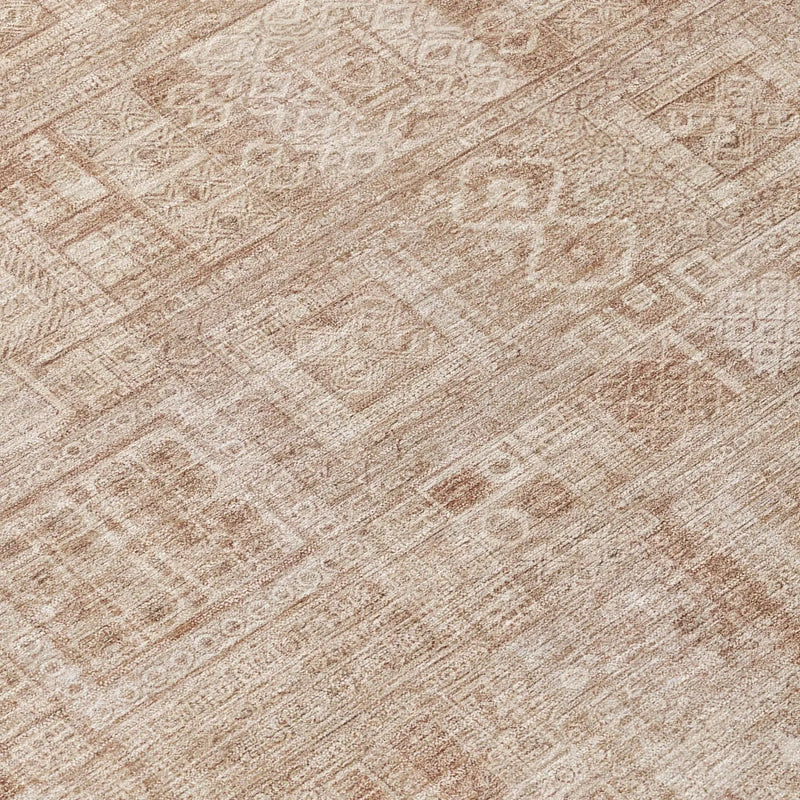 5' X 8' Copper And Orange Oriental Washable Indoor Outdoor Area Rug Homeroots Outdoor