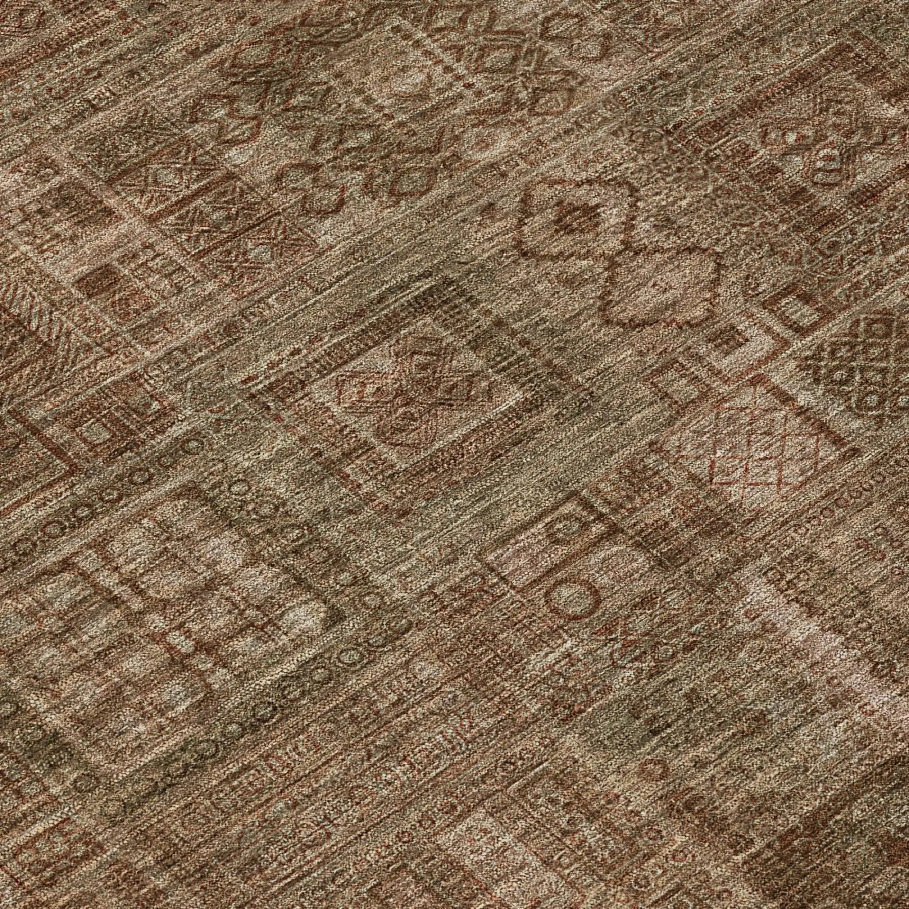 5' X 8' Copper And Orange Oriental Washable Indoor Outdoor Area Rug Homeroots Outdoor