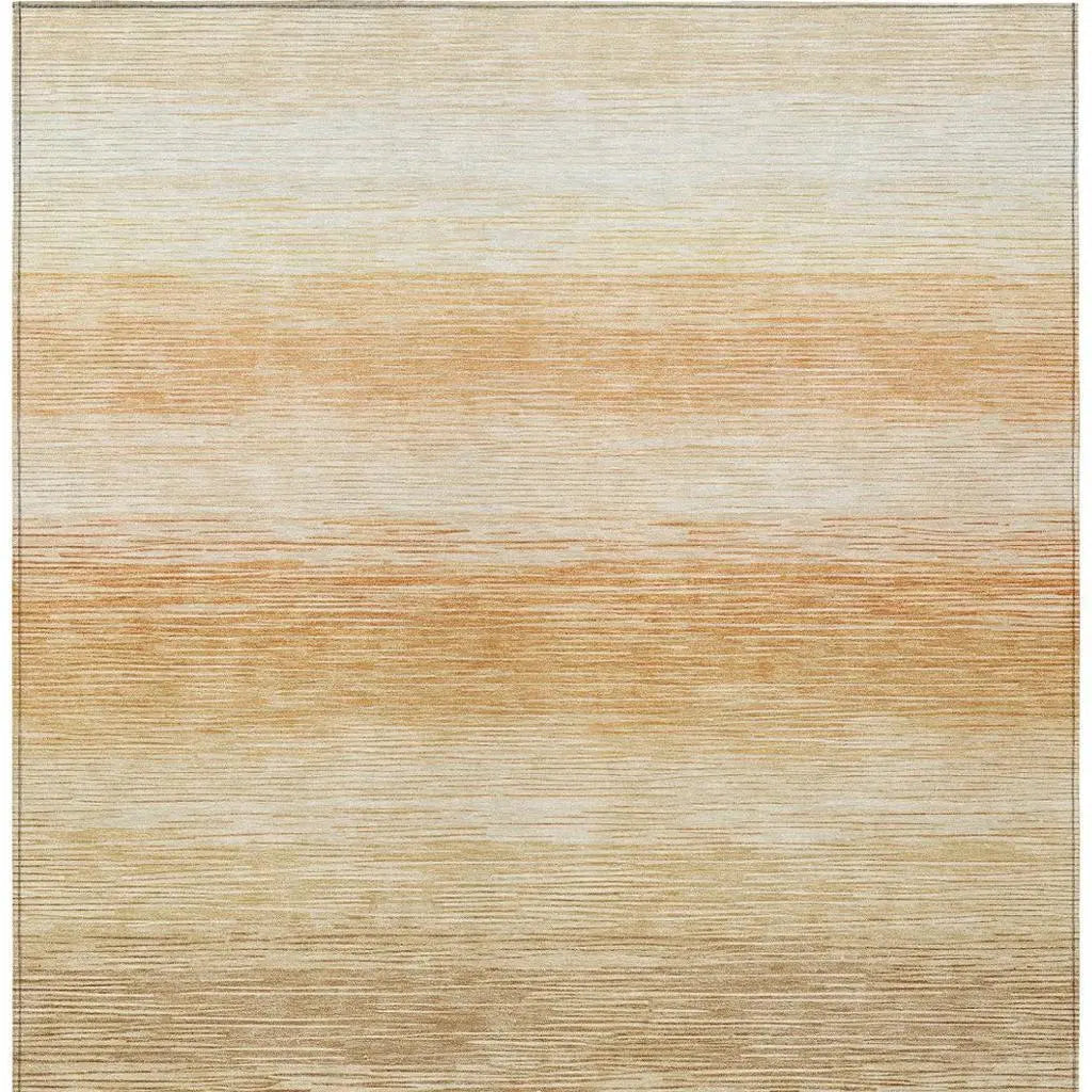 5' X 8' Copper And Orange Striped Washable Indoor Outdoor Area Rug Homeroots Outdoor