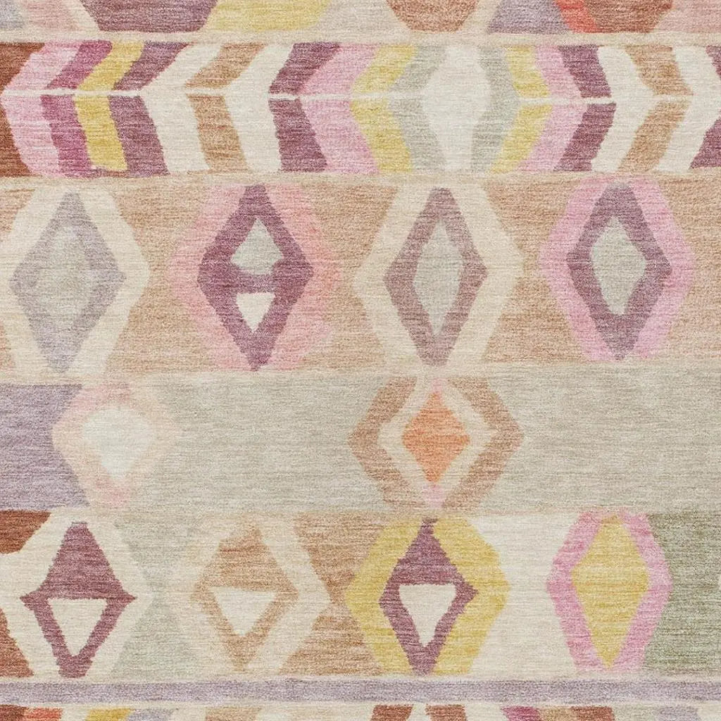 5' X 8' Copper And Orange Tribal Washable Indoor Outdoor Area Rug Homeroots Outdoor