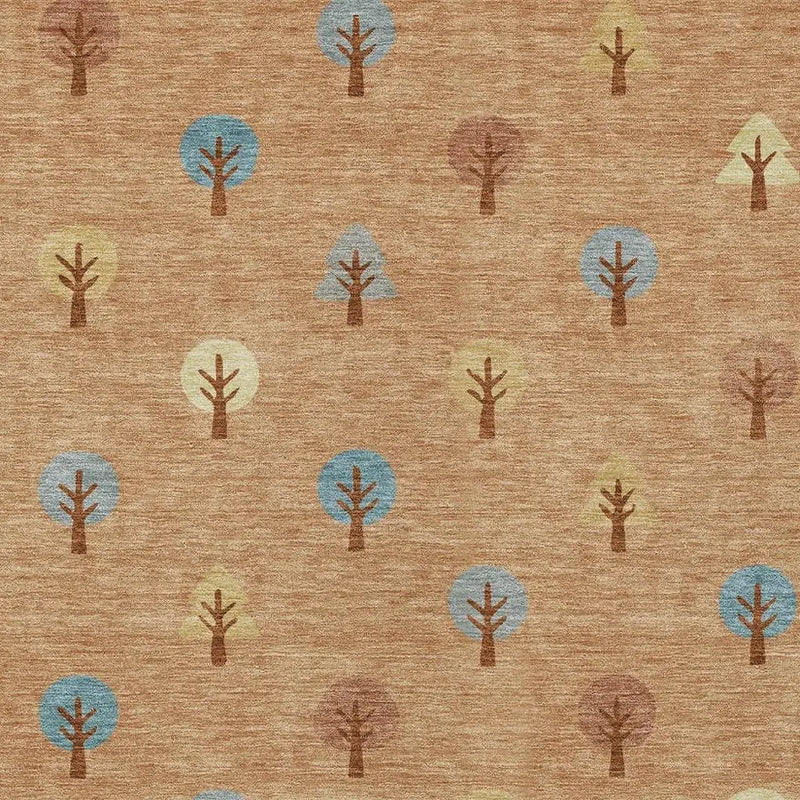 5' X 8' Copper And Teal Blue Geometric Washable Indoor Outdoor Area Rug Homeroots Outdoor