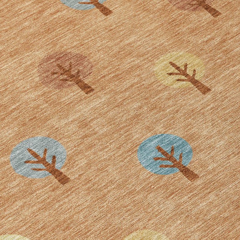 5' X 8' Copper And Teal Blue Geometric Washable Indoor Outdoor Area Rug Homeroots Outdoor