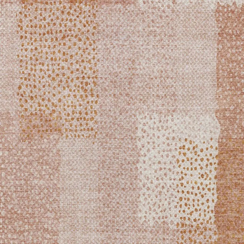 5' X 8' Coral And Orange Abstract Washable Indoor Outdoor Area Rug Homeroots Outdoor
