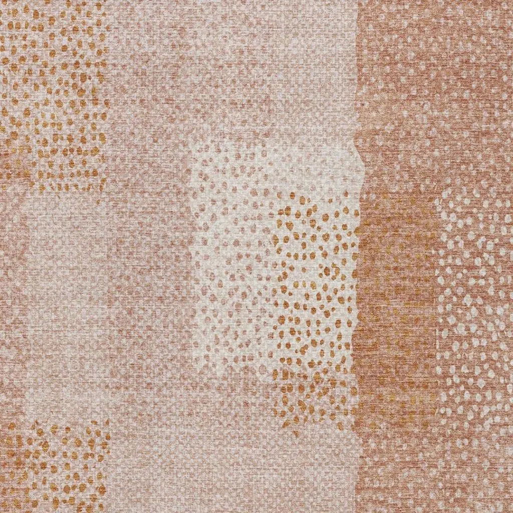 5' X 8' Coral And Orange Abstract Washable Indoor Outdoor Area Rug Homeroots Outdoor