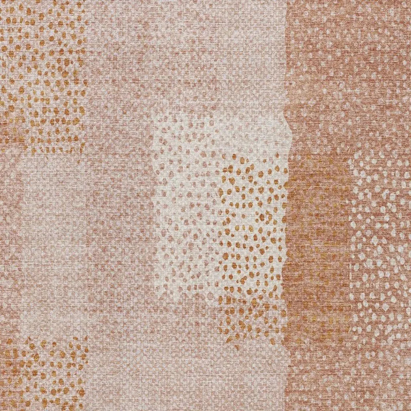 5' X 8' Coral And Orange Abstract Washable Indoor Outdoor Area Rug Homeroots Outdoor