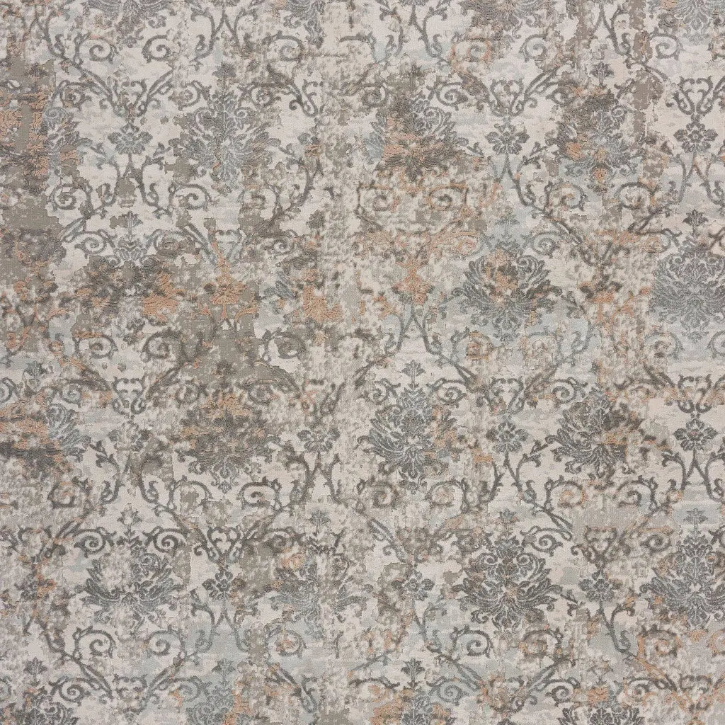 5' X 8' Cream Abstract Distressed Area Rug Homeroots Home Decor