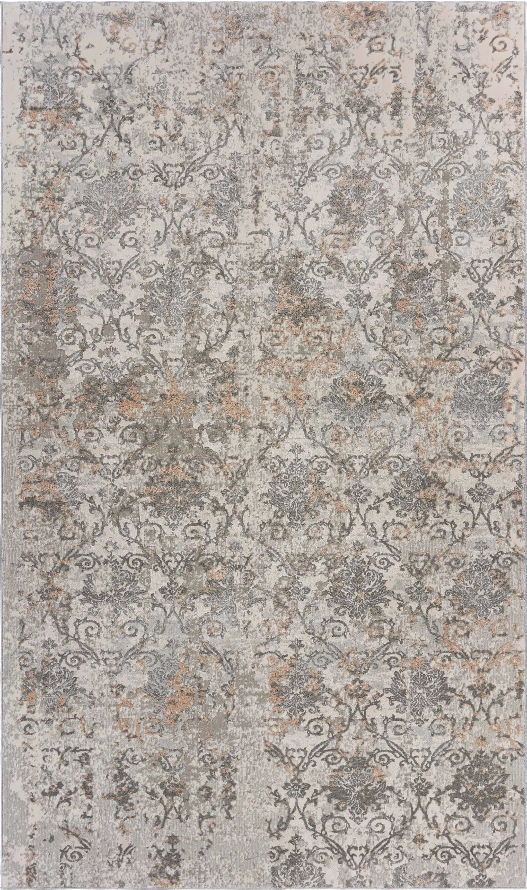 5' X 8' Cream Abstract Distressed Area Rug Homeroots Home Decor