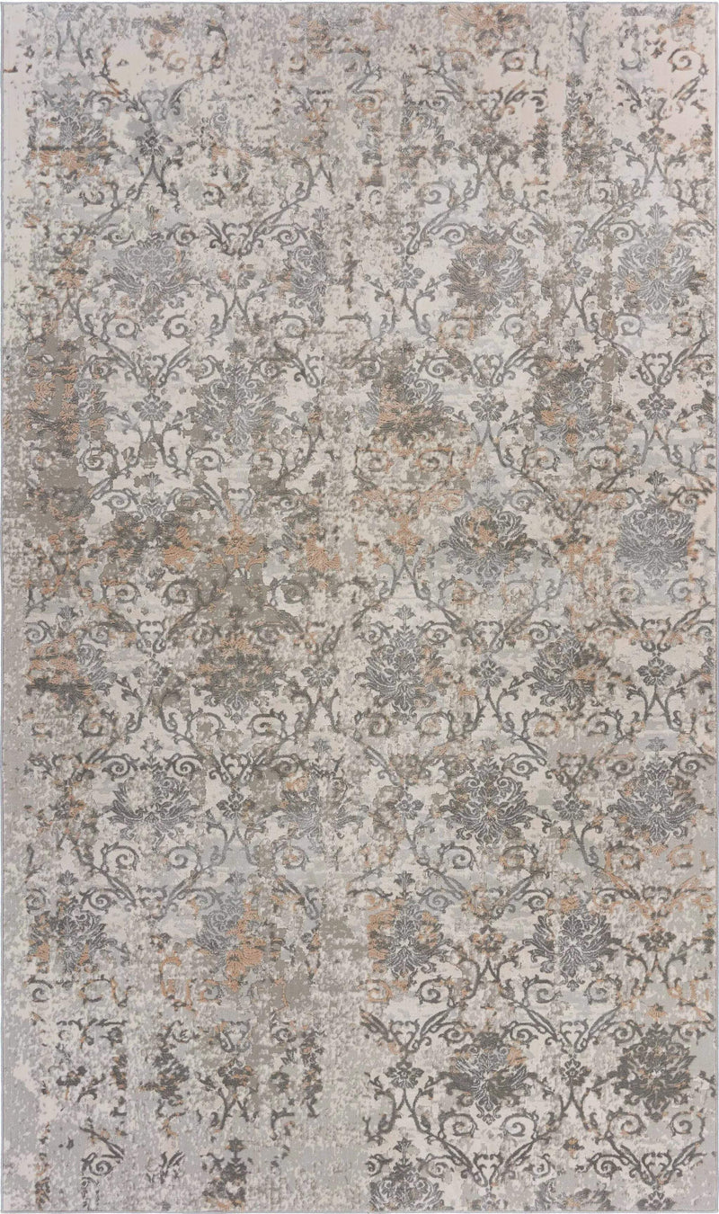 5' X 8' Cream Abstract Distressed Area Rug Homeroots Home Decor