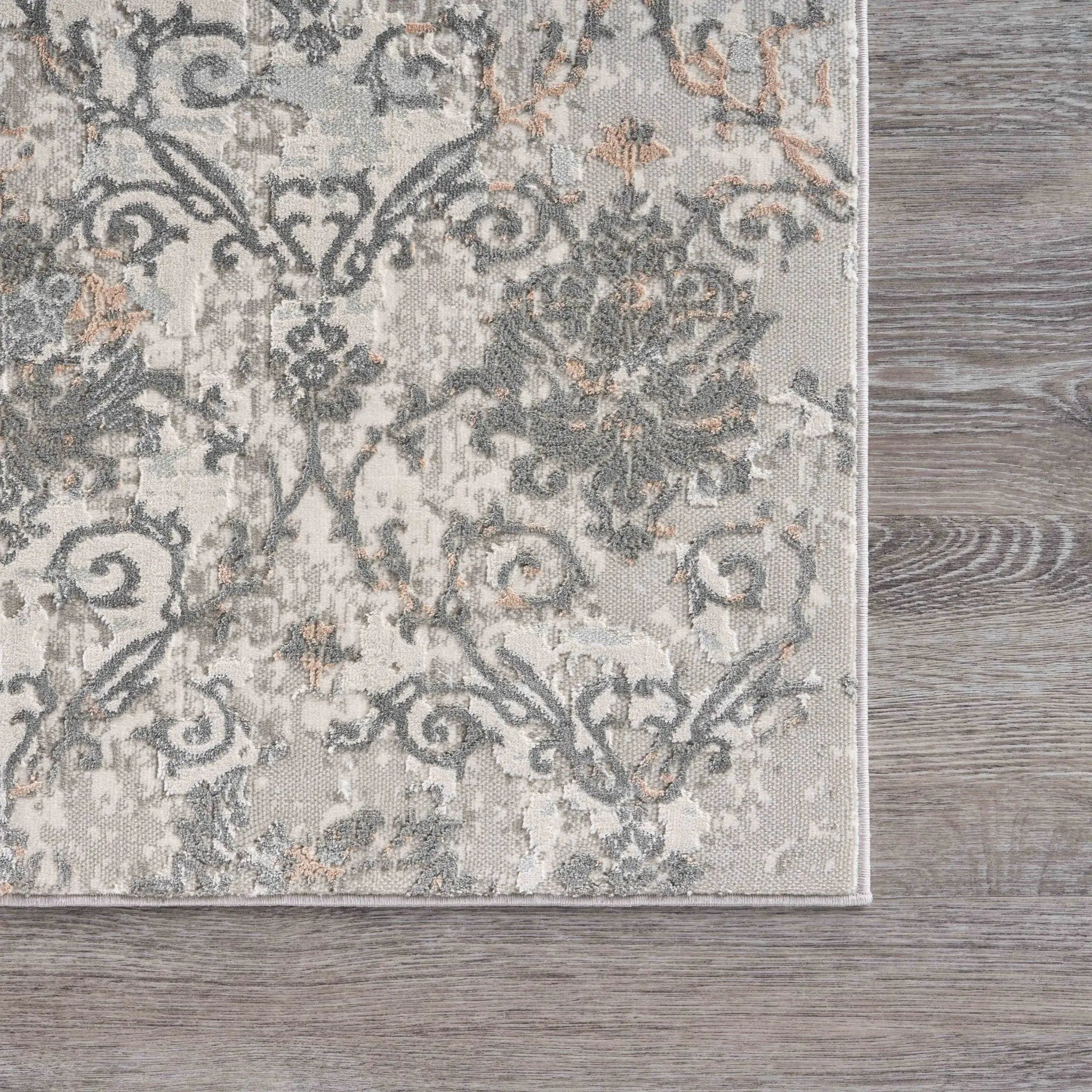 5' X 8' Cream Abstract Distressed Area Rug Homeroots Home Decor