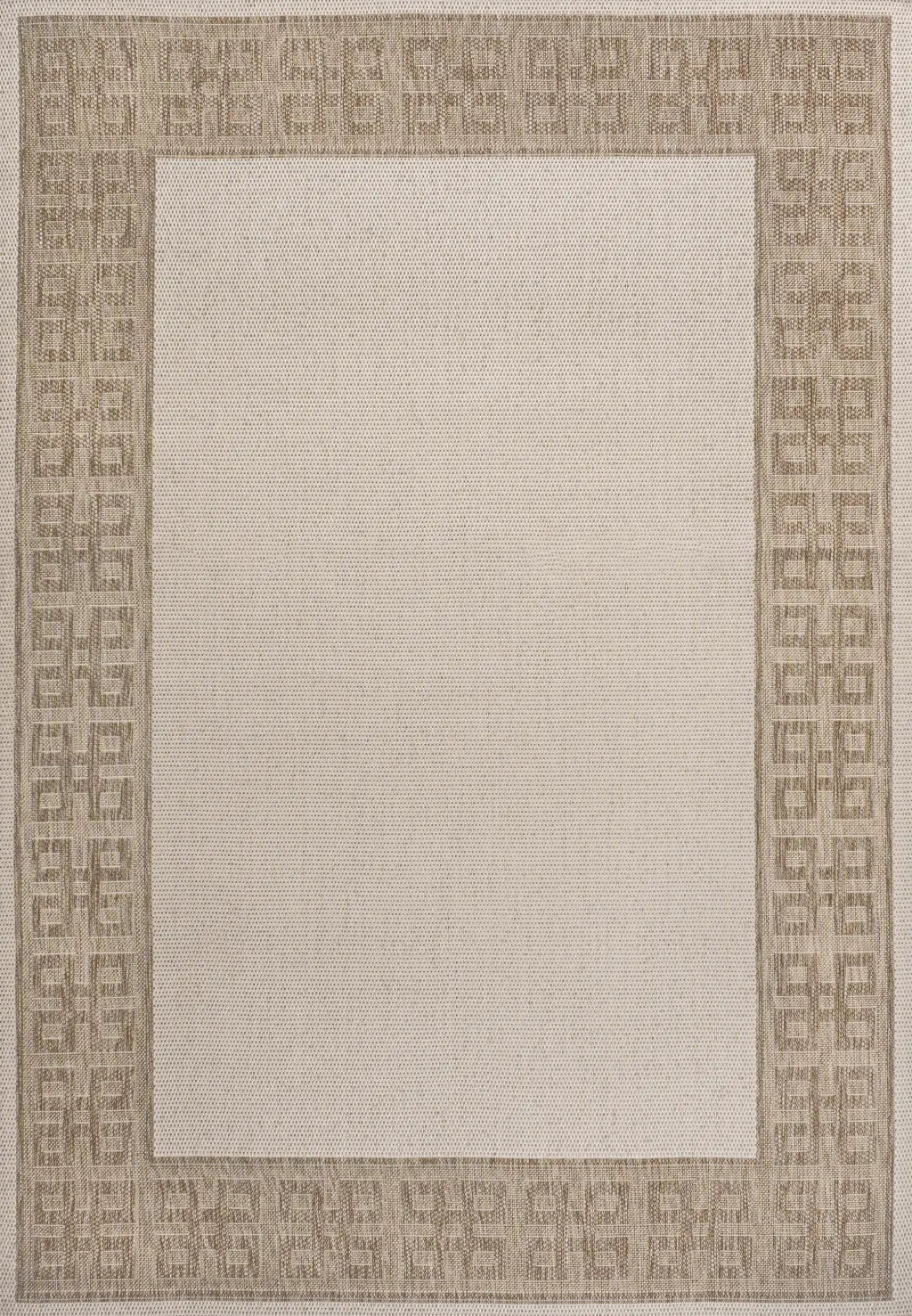 5' X 8' Cream And Beige Indoor Outdoor Area Rug - GreatEagleInc