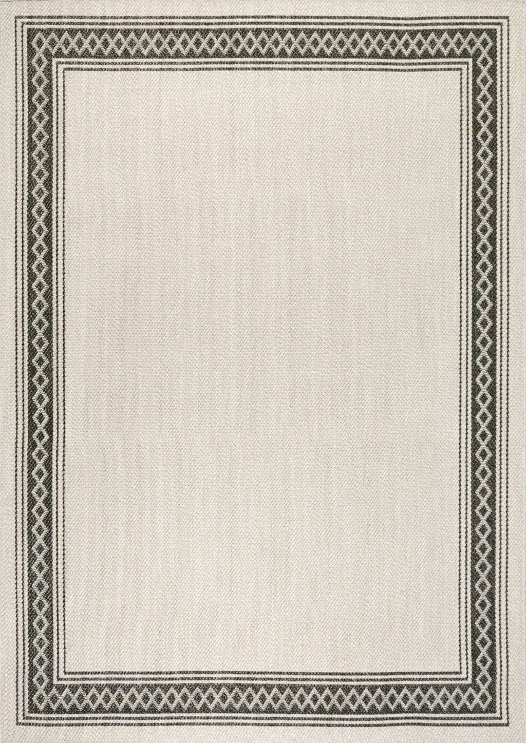 5' X 8' Cream And Black Indoor Outdoor Area Rug Homeroots Outdoor