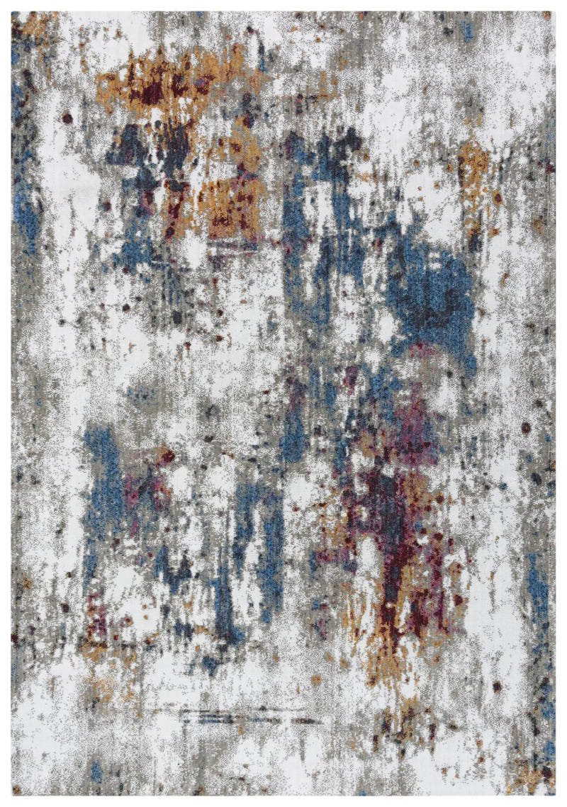 5' X 8' Cream And Blue Abstract Hand Carved Handmade Area Rug Homeroots Home Decor