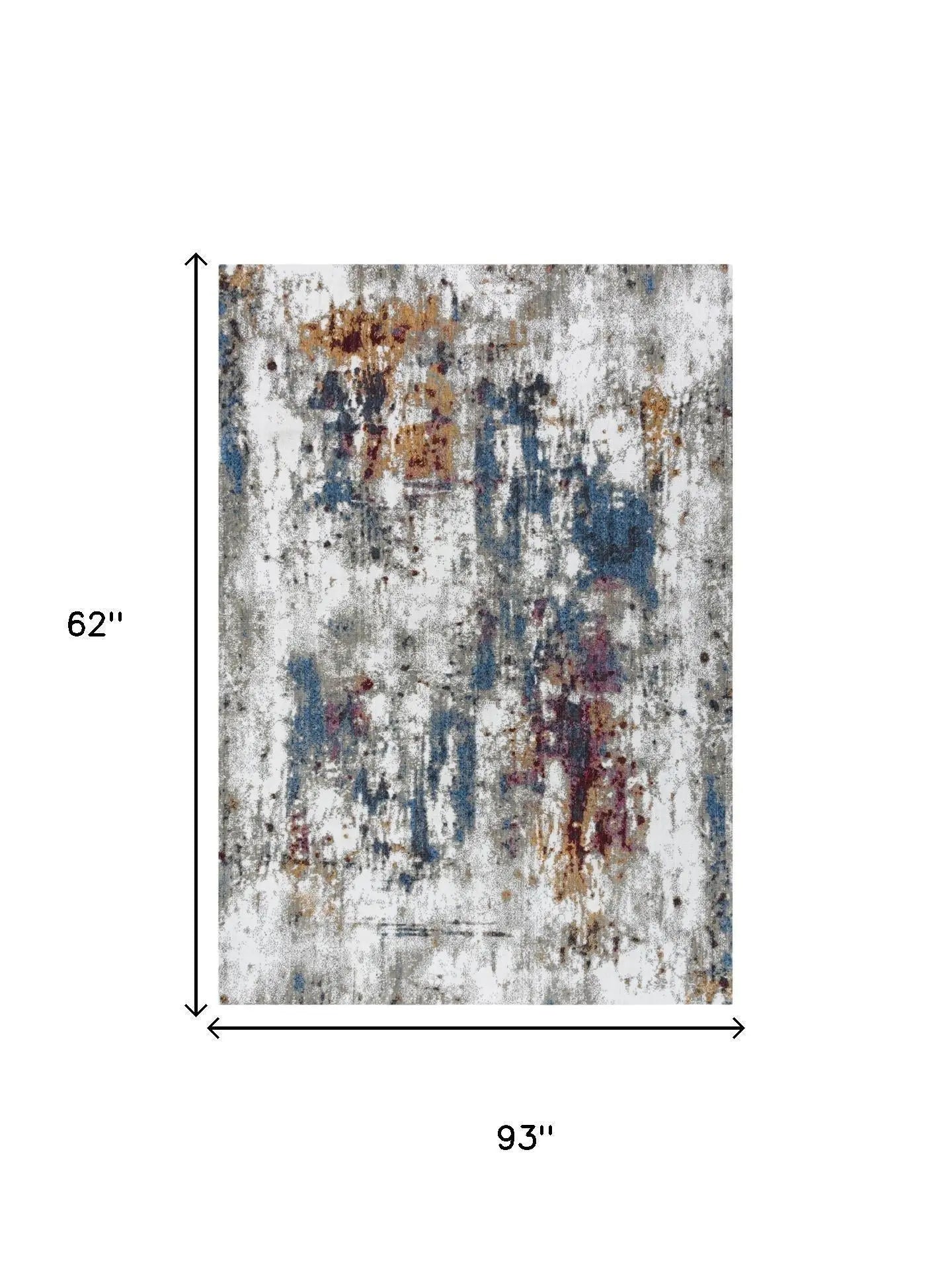 5' X 8' Cream And Blue Abstract Hand Carved Handmade Area Rug Homeroots Home Decor