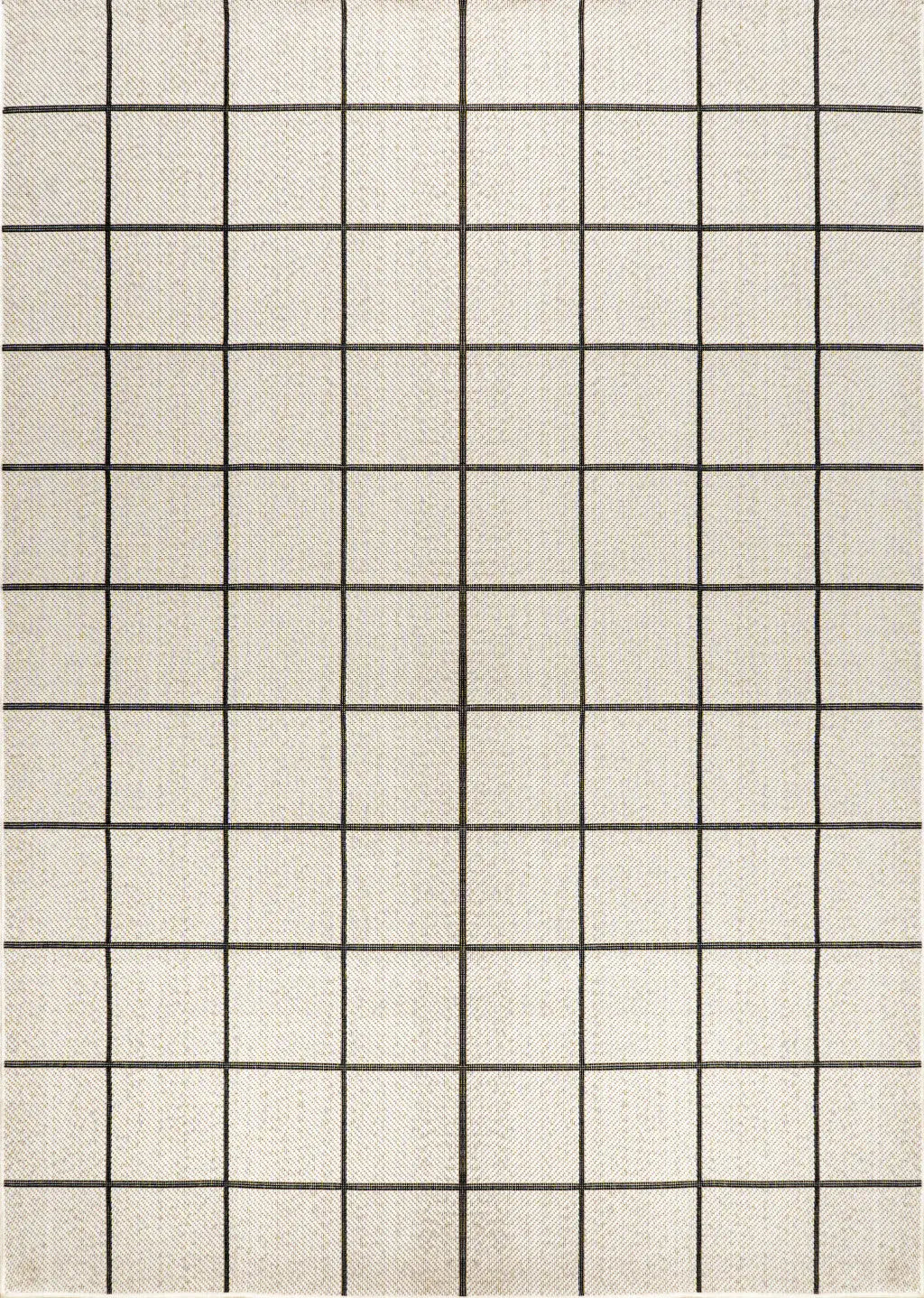 5' X 8' Cream And Dark Gray Plaid Indoor Outdoor Area Rug Homeroots Outdoor