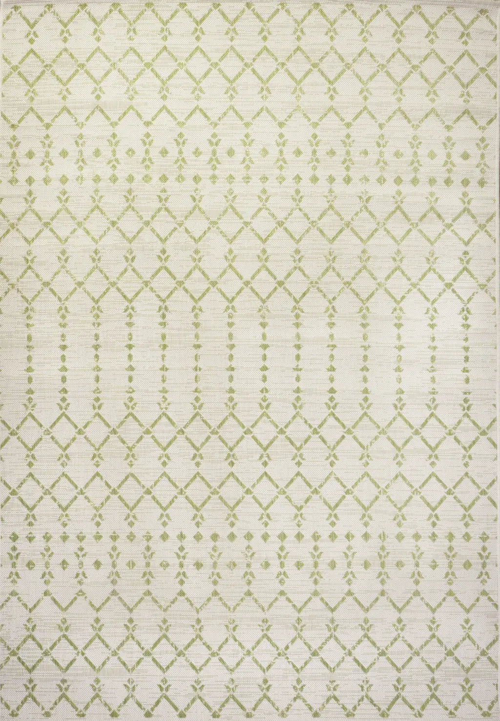 5' X 8' Cream And Green Trellis Indoor Outdoor Area Rug Homeroots Outdoor