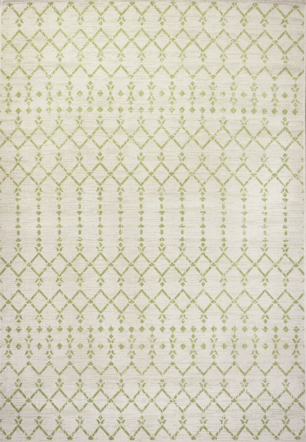5' X 8' Cream And Green Trellis Indoor Outdoor Area Rug Homeroots Outdoor