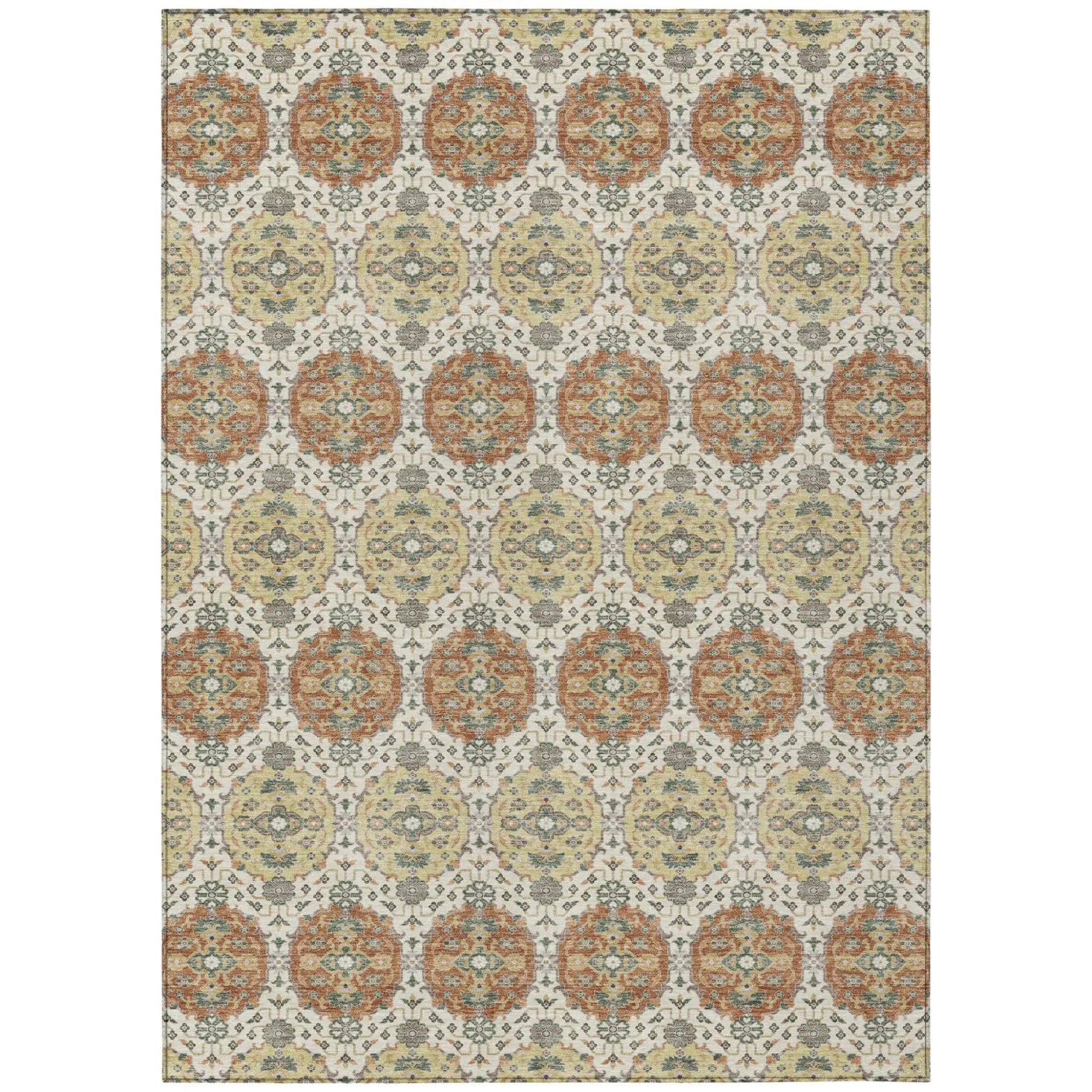 5' X 8' Cream And Ivory Striped Washable Indoor Outdoor Area Rug Homeroots Outdoor