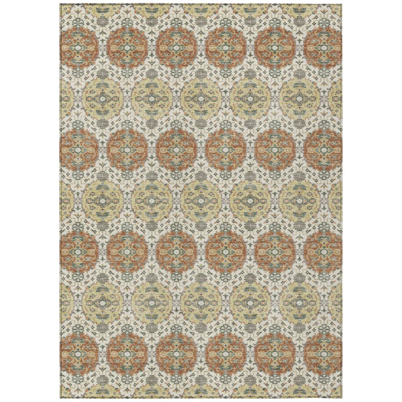 5' X 8' Cream And Ivory Striped Washable Indoor Outdoor Area Rug Homeroots Outdoor
