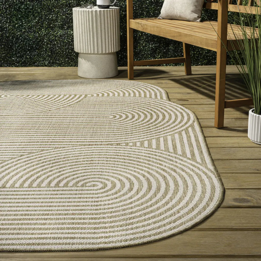5' X 8' Cream And Natural Abstract Indoor Outdoor Area Rug Homeroots Outdoor
