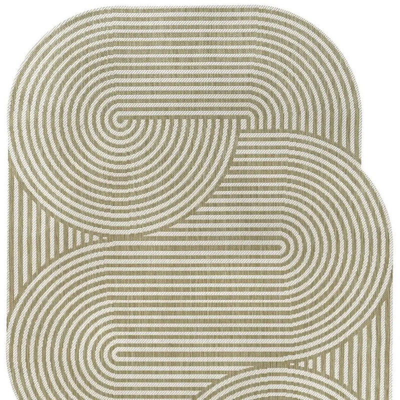 5' X 8' Cream And Natural Abstract Indoor Outdoor Area Rug Homeroots Outdoor