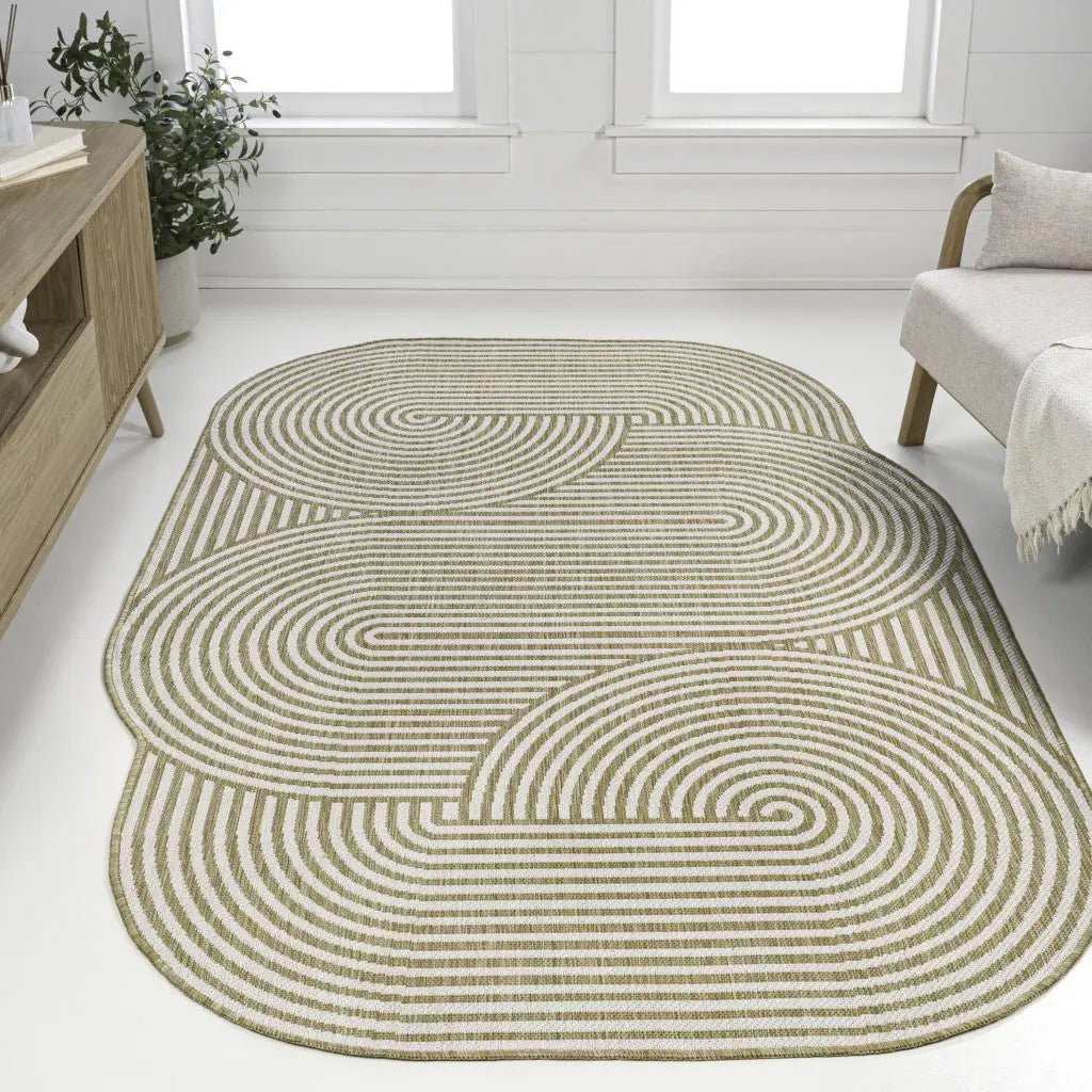 5' X 8' Cream And Natural Abstract Indoor Outdoor Area Rug Homeroots Outdoor