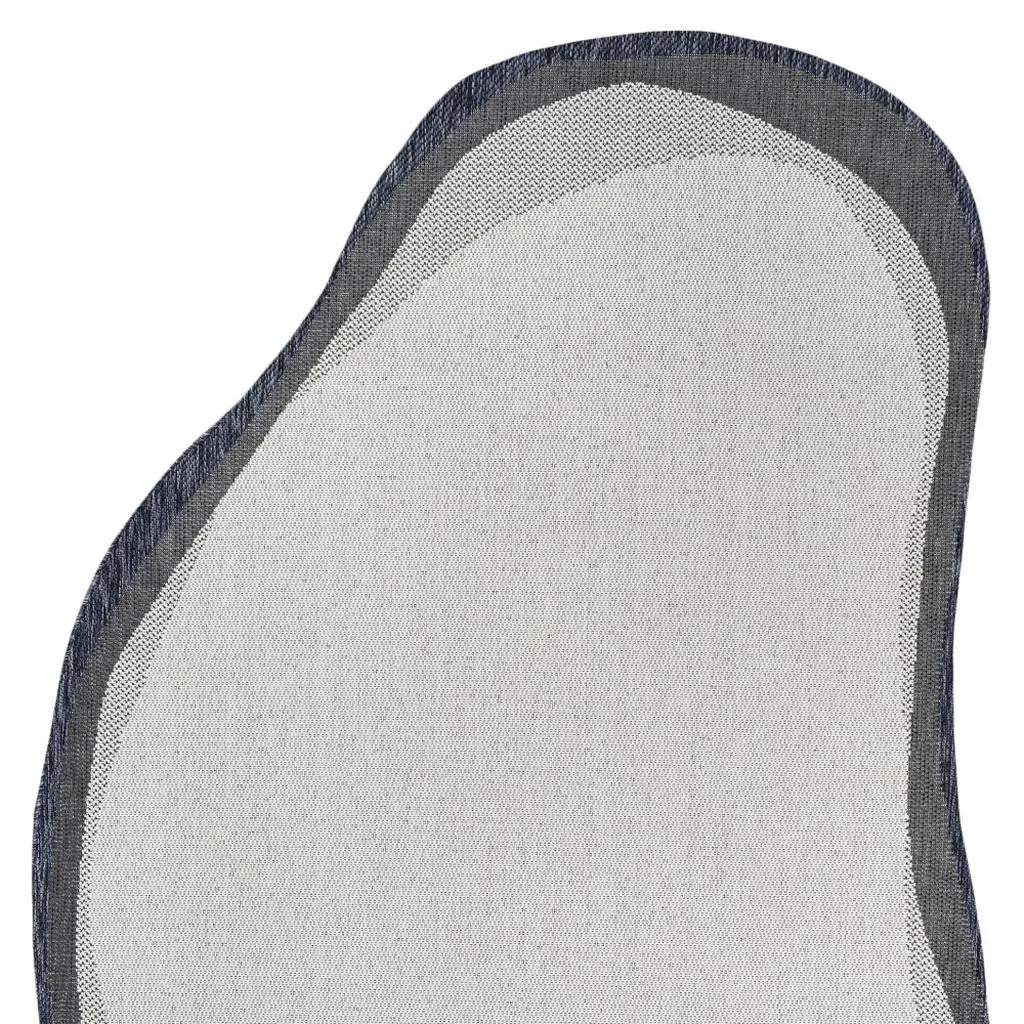 5' X 8' Cream And Navy Blue Abstract Indoor Outdoor Area Rug Homeroots Outdoor