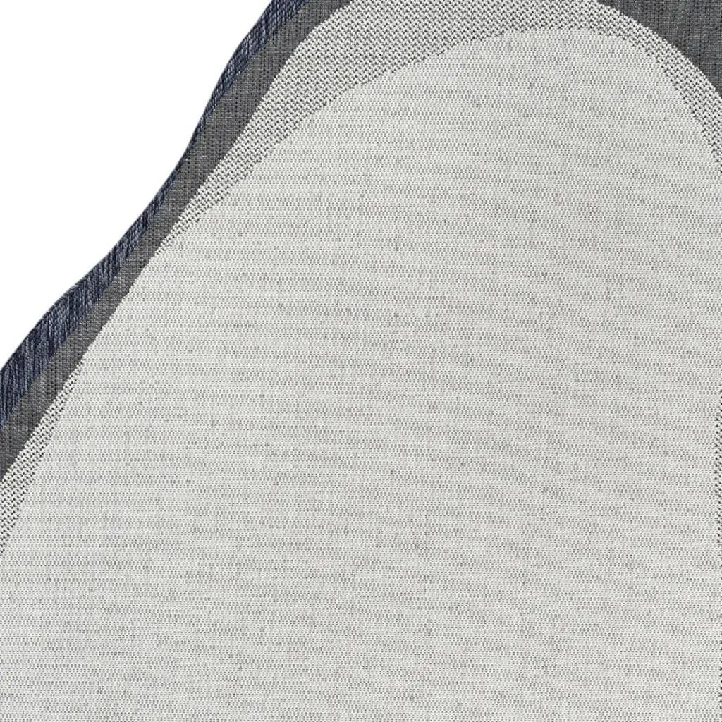 5' X 8' Cream And Navy Blue Abstract Indoor Outdoor Area Rug Homeroots Outdoor