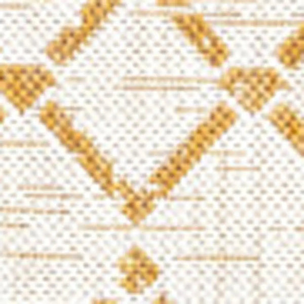 5' X 8' Cream And Yellow Trellis Indoor Outdoor Area Rug Homeroots Outdoor