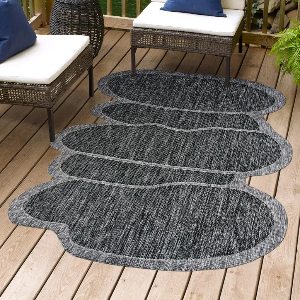 5' X 8' Dark Gray And Gray Medallion Indoor Outdoor Area Rug Homeroots Outdoor