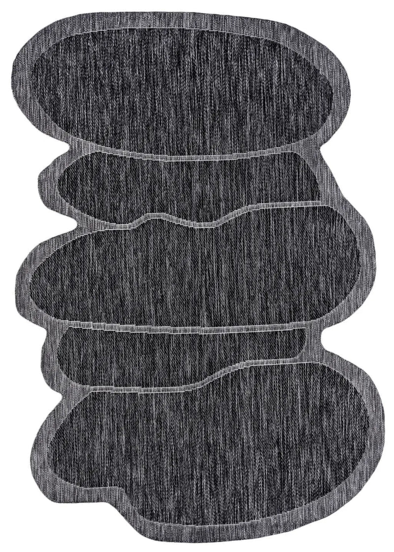 5' X 8' Dark Gray And Gray Medallion Indoor Outdoor Area Rug Homeroots Outdoor